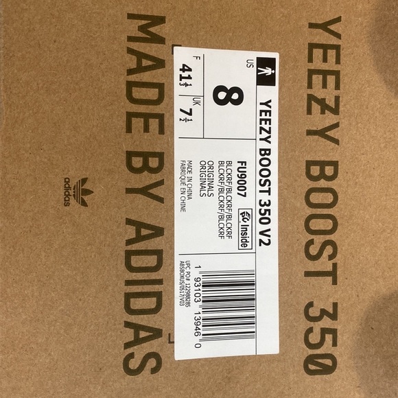 NIB yeezy boost 350 static black size 8 men’s women’s 9-  9.5 main image 2